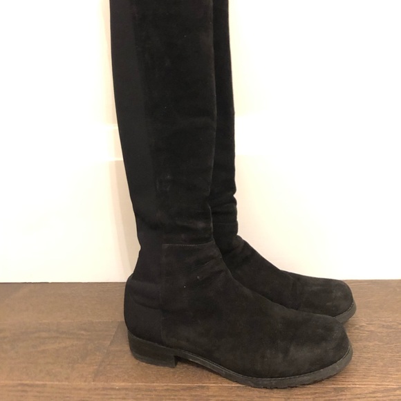 Stuart Weitzman 5050 Black Suede Boots - Picture 4 of 8